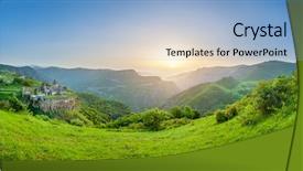  Presentation with armenia - Presentation design enhanced with setting sun tatev armenia background and a light blue colored foreground