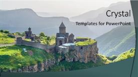  Presentation with armenia - Cool new PPT theme with setting sun tatev armenia backdrop and a light gray colored foreground