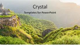  Presentation with armenia - Cool new PPT theme with setting sun tatev armenia backdrop and a soft green colored foreground