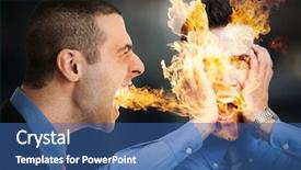  Presentation with people lost money fired businessman - Beautiful slides featuring setting to fire an employee backdrop and a ocean colored foreground