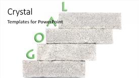  Presentation with success blocks - Presentation theme featuring setting up success - building blocks isolated on white background and a  colored foreground