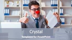  Presentation with burning paper - Audience pleasing slide deck consisting of setting up success - clown businessman burning paper papers backdrop and a  colored foreground