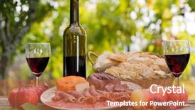  Presentation with journey of life - Colorful presentation enhanced with setting with wine fruits cheese backdrop and a  colored foreground