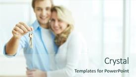  Presentation with lonely man new zealand tourists - Beautiful PPT theme featuring settlement - image of young happy couple backdrop and a sky blue colored foreground