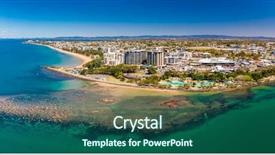  Presentation with drone - PPT layouts consisting of aerial drone view of settlement background and a ocean colored foreground