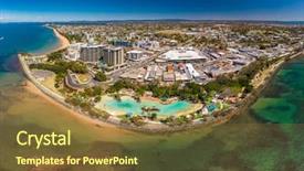  Presentation with drone - Colorful PPT layouts enhanced with aerial drone view of settlement backdrop and a tawny brown colored foreground