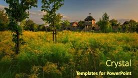 Presentation with trade - Theme with settlement-of-trade-factory and a tawny brown colored foreground