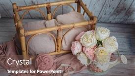  Presentation with newborn baby - Audience pleasing theme consisting of setup-ready-for-newborn-photo backdrop and a violet colored foreground