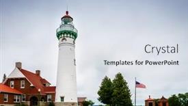  Presentation with lighthouse - Colorful slides enhanced with seul-choix-point-historic-lighthouse backdrop and a sky blue colored foreground