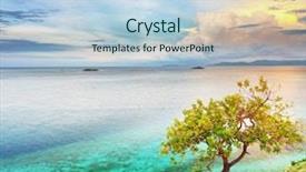  Presentation with national - Colorful slide deck enhanced with seunset over the sea komodo backdrop and a light blue colored foreground