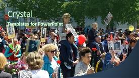  Presentation with patriotic - Audience pleasing presentation design consisting of sevastopol-russia-may-9-2015 backdrop and a tawny brown colored foreground