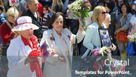  Presentation with patriotic - Colorful presentation theme enhanced with sevastopol-russia-may-9-2015 backdrop and a  colored foreground