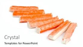  Presentation with crab - Beautiful PPT layouts featuring seven-crab-sticks-isolated-over backdrop and a white colored foreground