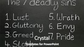  Presentation with chalk - Theme with seven deadly sins written background and a dark gray colored foreground