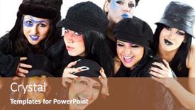  Presentation with halloween - PPT layouts consisting of seven-girls-prepared-for-halloween background and a red colored foreground