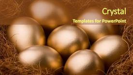  Presentation with treasure - Slides featuring seven golden eggs in nest background and a  colored foreground