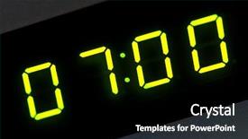  Presentation with clock - Amazing theme having seven o'clock on digital display backdrop and a wine colored foreground