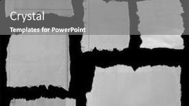 Presentation with newspaper clipping pieces of torn - Cool new PPT theme with seven-pieces-of-torn-newspaper backdrop and a gray colored foreground