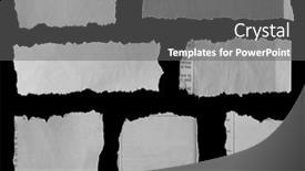  Presentation with newspaper clipping pieces of torn - Presentation theme consisting of seven-pieces-of-torn-newspaper background and a gray colored foreground