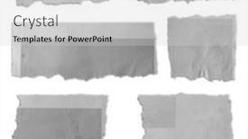  Presentation with torn paper - Presentation theme having seven-pieces-of-torn-paper background and a light gray colored foreground