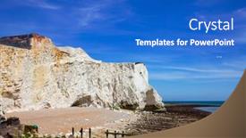 Presentation with england - Beautiful theme featuring seven sisters white chalk cliffs near seaford in east sussex on the south coast of england uk backdrop and a cobalt blue colored foreground