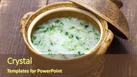  Presentation with custom - Presentation theme having seven spring herbs in january background and a tawny brown colored foreground