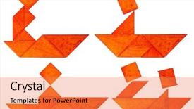  Presentation with abstract puzzle - Theme consisting of 4 triangles - four abstract pictures background and a gold colored foreground