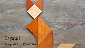  Presentation with abstract puzzle - Presentation theme having triangle square - abstract picture of a cat background and a coral colored foreground