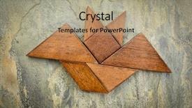  Presentation with halloween bat - Slide deck featuring bat built from seven tangram background and a mint green colored foreground