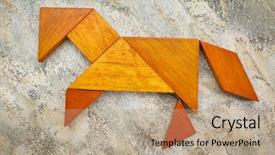  Presentation with abstract puzzle - PPT theme having abstract picture of a horse background and a coral colored foreground