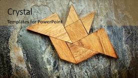  Presentation with halloween bat - PPT theme having bat built from seven tangram background and a yellow colored foreground