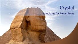  Presentation with egypt pyramid - Beautiful PPT layouts featuring seven wonders of the world backdrop and a sky blue colored foreground