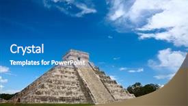  Presentation with seven wonder of world - PPT theme featuring seven wonders of the world background and a teal colored foreground