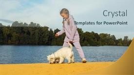  Presentation with old west - Presentation design featuring seven-year-old-girl background and a sky blue colored foreground