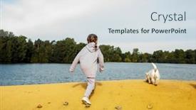  Presentation with old west - Slide set with seven-year-old-girl background and a sky blue colored foreground