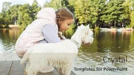  Presentation with pets - Presentation theme with seven-year-old-girl background and a coral colored foreground