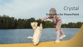  Presentation with old west - Presentation theme featuring seven-year-old-girl background and a sky blue colored foreground