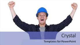  Presentation with heaven - Presentation theme enhanced with seventh heaven - portrait of euphoric craftsman background and a  colored foreground