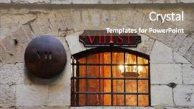  Presentation with god sermon - Slides with seventh station of the god background and a gray colored foreground