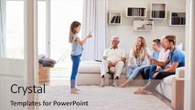  Presentation with generation - Presentation consisting of seventies - multi generation family sitting background and a mint green colored foreground