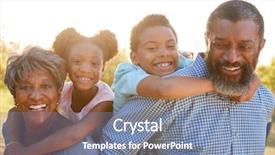  Presentation with grandparents - Amazing PPT layouts having seventies - portrait of grandparents with grandchildren backdrop and a seafoam green colored foreground