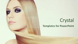  Presentation with disco - Cool new theme with seventies - young beautiful woman with long backdrop and a sky blue colored foreground