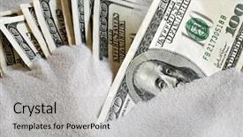  Presentation with investing - Audience pleasing theme consisting of several 100 dollar bills partially backdrop and a light gray colored foreground