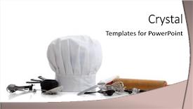  Presentation with baking utensils - Presentation theme consisting of a chef's hat background and a white colored foreground