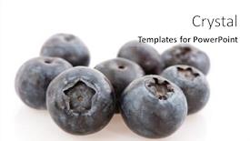  Presentation with blueberries - Cool new presentation with several blueberries in macro isolated over white backdrop and a white colored foreground