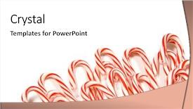  Presentation with candy canes - PPT theme enhanced with several candy canes on white background and a white colored foreground