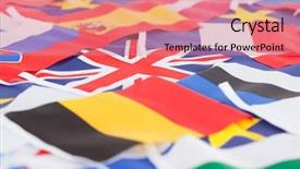  Presentation with country flags - Audience pleasing slides consisting of several country flags backdrop and a coral colored foreground