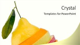  Presentation with fruit - Theme consisting of several different slices of fresh background and a white colored foreground