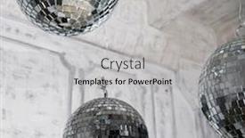 Presentation with disco balls - PPT layouts with several-disco-balls-hanging-under background and a light gray colored foreground