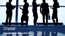  Presentation with employee anniversary work office - Presentation theme consisting of several employees communicating by office background and a  colored foreground